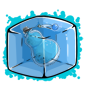 Blue Snow Jar Ice Cube